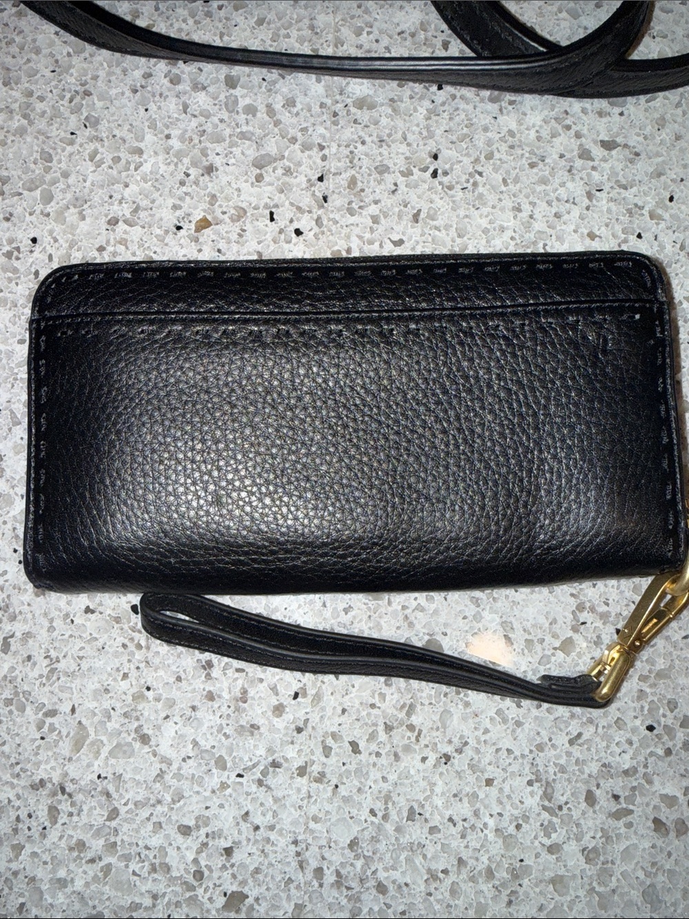Vera Bradley Black Pebbled Leather Crossbody with Wallet - Picture 5 of 6